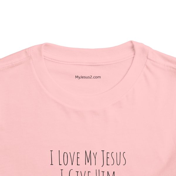 I Love My Jesus I Give Him Hugs & Squeezes Toddler Short Sleeve Tee Black Letters TM - Image 16