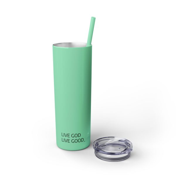 Cup Skinny Tumbler with Straw, 20oz LIVE GOD LIVE GOOD TM - Image 105