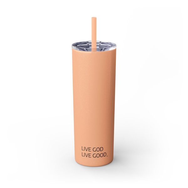 Cup Skinny Tumbler with Straw, 20oz LIVE GOD LIVE GOOD TM - Image 19