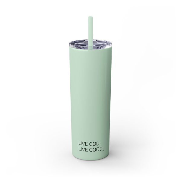 Cup Skinny Tumbler with Straw, 20oz LIVE GOD LIVE GOOD TM - Image 109