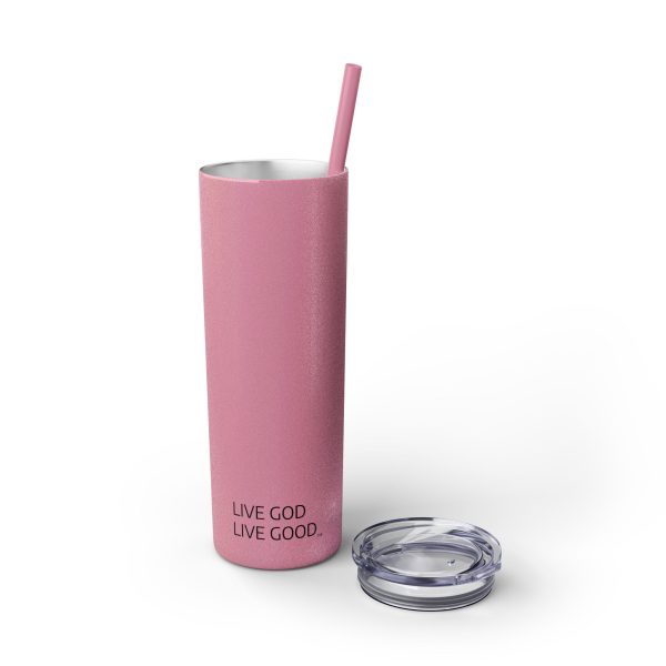 Cup Skinny Tumbler with Straw, 20oz LIVE GOD LIVE GOOD TM - Image 60