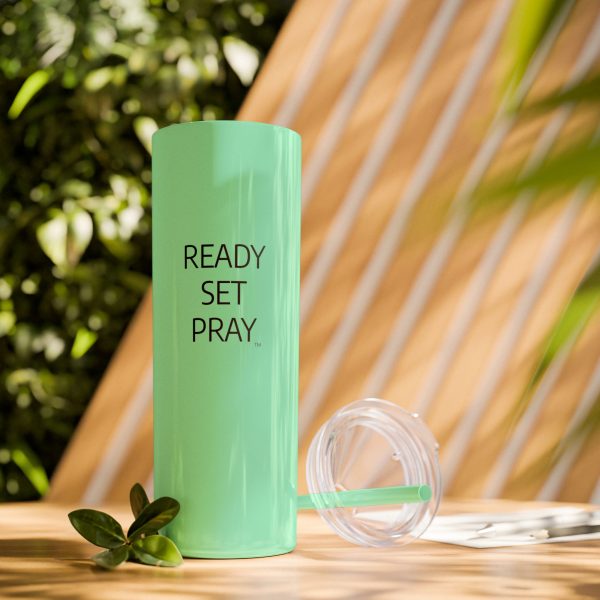 Cup Skinny Tumbler with Straw, 20oz READY SET PRAY TM - Image 117