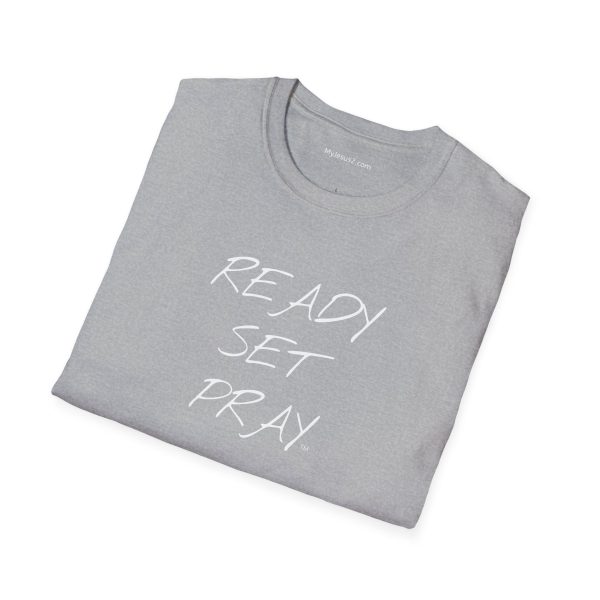 READY SET PRAY Unisex Softstyle T-Shirt White Letters TM - Image 16