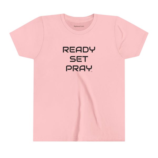 READY SET PRAY Kids Short Sleeve Tee Black Letters TM - Image 7