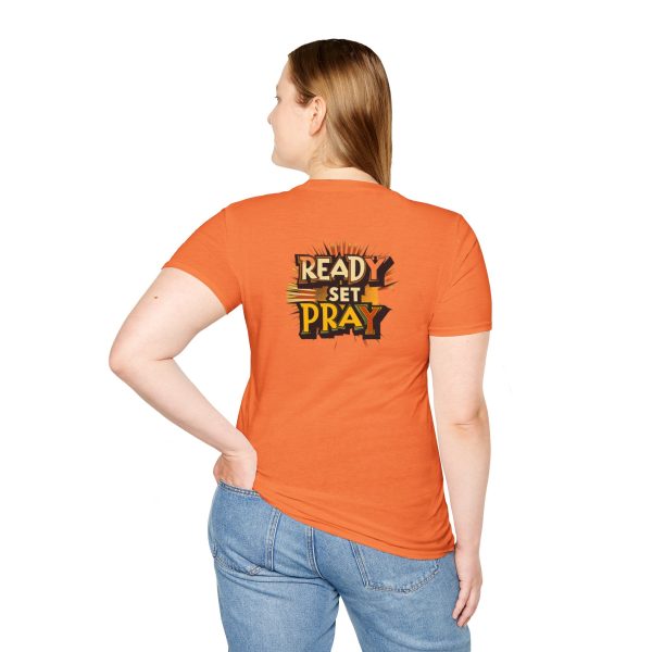 READY SET PRAY w/ Picture On Back Unisex Softstyle T-Shirt TM - Image 18