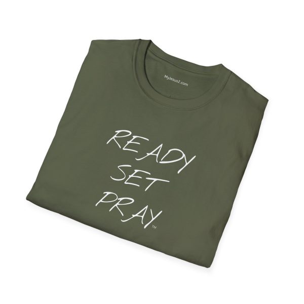 READY SET PRAY Unisex Softstyle T-Shirt White Letters TM - Image 28