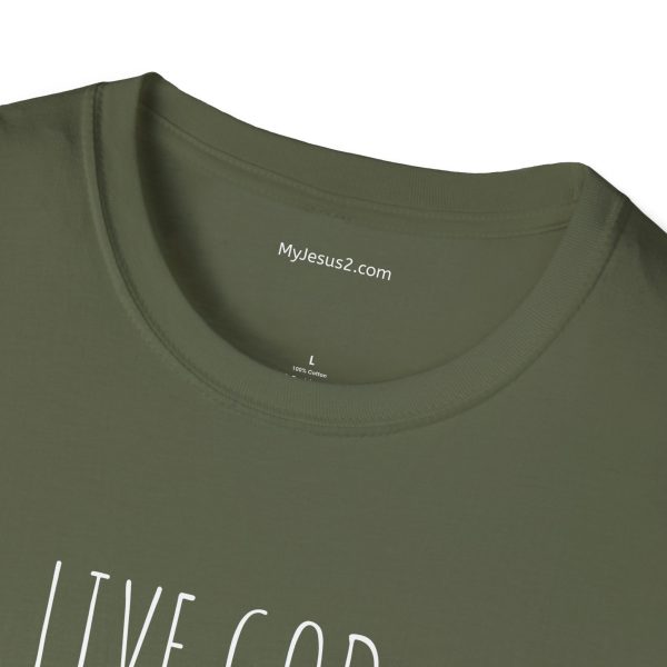 LIVE GOD LIVE GOOD Unisex Softstyle T-Shirt White Letters TM - Image 27