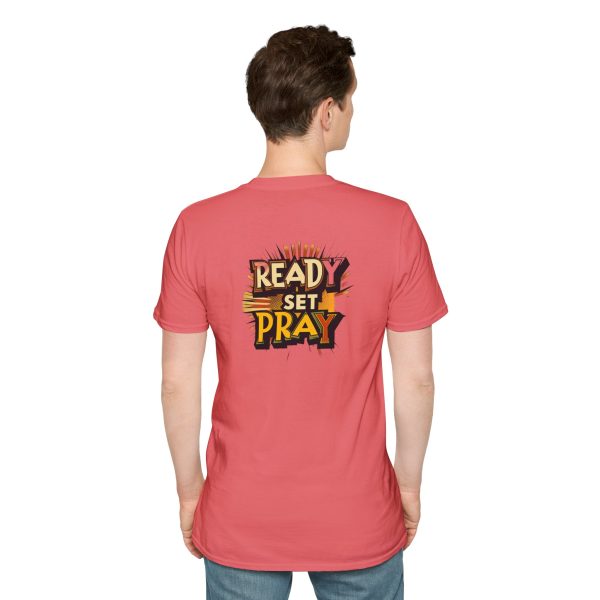 READY SET PRAY w/ Picture On Back Unisex Softstyle T-Shirt TM - Image 32