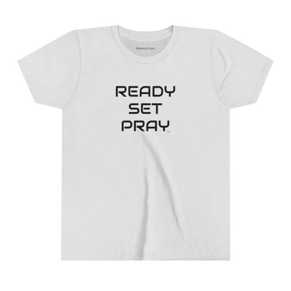 READY SET PRAY Kids Short Sleeve Tee Black Letters TM - Image 13