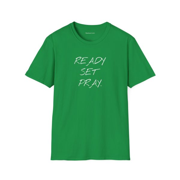 READY SET PRAY Unisex Softstyle T-Shirt White Letters TM - Image 37