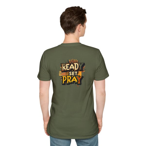 READY SET PRAY w/ Picture On Back Unisex Softstyle T-Shirt TM - Image 56