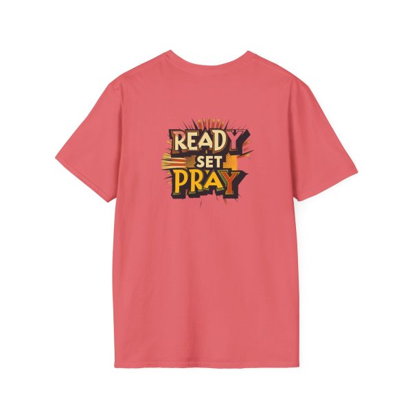 READY SET PRAY w/ Picture On Back Unisex Softstyle T-Shirt TM - Image 26