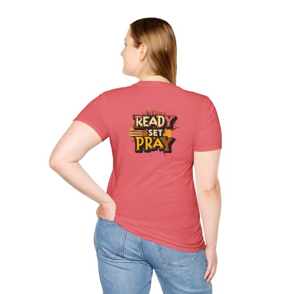 READY SET PRAY w/ Picture On Back Unisex Softstyle T-Shirt TM - Image 30