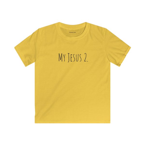 My Jesus 2 Kids Softstyle Tee Black Letters TM - Image 3