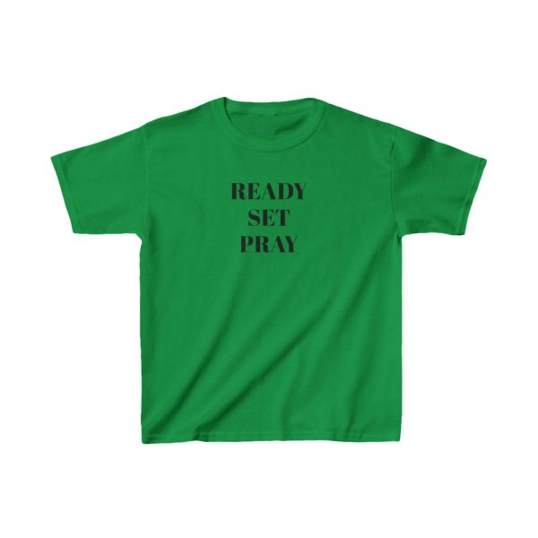 READY SET PRAY Kids Heavy Cotton Tee Black Letters TM - Image 3