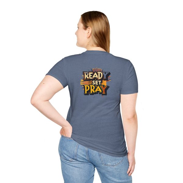 READY SET PRAY w/ Picture On Back Unisex Softstyle T-Shirt TM - Image 78