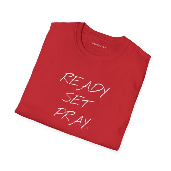 READY SET PRAY Unisex Softstyle T-Shirt White Letters TM - Image 76