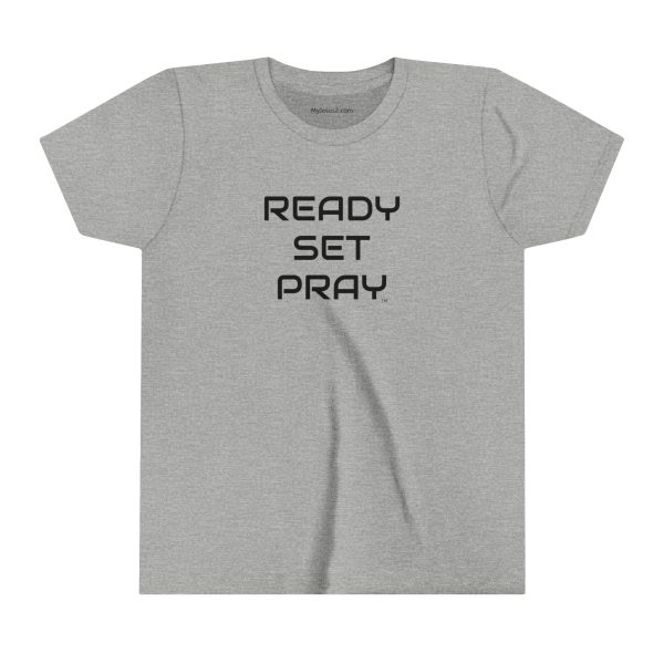 READY SET PRAY Kids Short Sleeve Tee Black Letters TM - Image 9