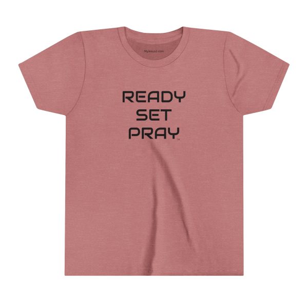 READY SET PRAY Kids Short Sleeve Tee Black Letters TM - Image 19