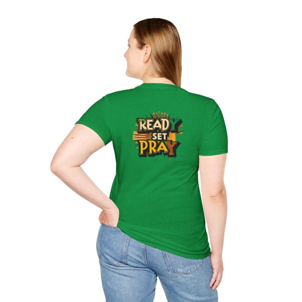 READY SET PRAY w/ Picture On Back Unisex Softstyle T-Shirt TM - Image 66