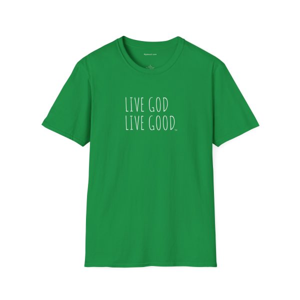 LIVE GOD LIVE GOOD Unisex Softstyle T-Shirt White Letters TM - Image 37