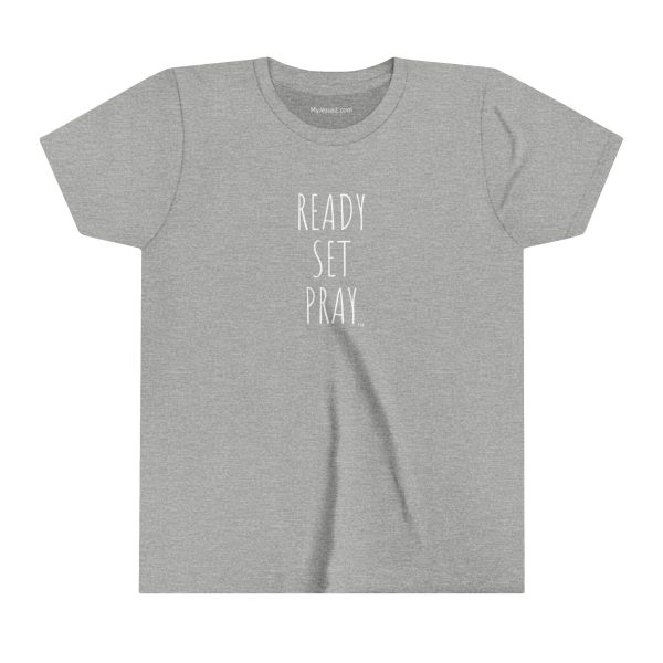 READY SET PRAY Kids Short Sleeve Tee White Letters TM - Image 9