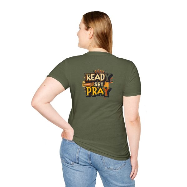 READY SET PRAY w/ Picture On Back Unisex Softstyle T-Shirt TM - Image 54