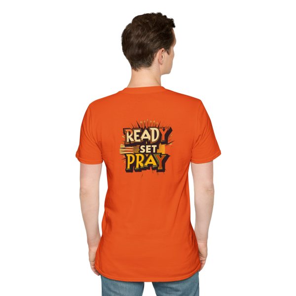 READY SET PRAY w/ Picture On Back Unisex Softstyle T-Shirt TM - Image 44