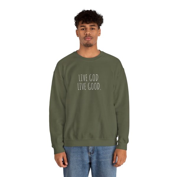 Unisex Heavy Blend Crewneck Sweatshirt LIVE GOD LIVE GOOD TM - Image 11