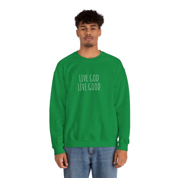 Unisex Heavy Blend Crewneck Sweatshirt LIVE GOD LIVE GOOD TM - Image 17