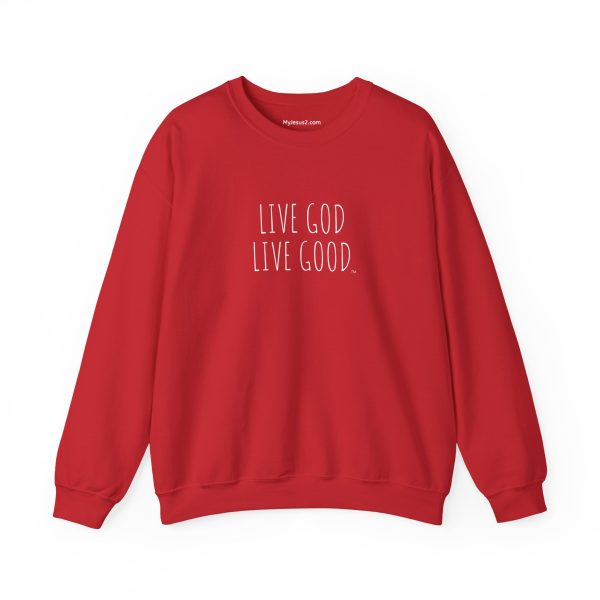 Unisex Heavy Blend Crewneck Sweatshirt LIVE GOD LIVE GOOD TM - Image 25