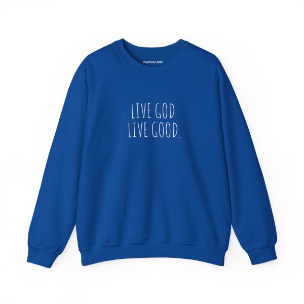 Unisex Heavy Blend Crewneck Sweatshirt LIVE GOD LIVE GOOD TM - Image 37