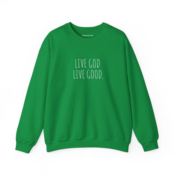 Unisex Heavy Blend Crewneck Sweatshirt LIVE GOD LIVE GOOD TM - Image 13