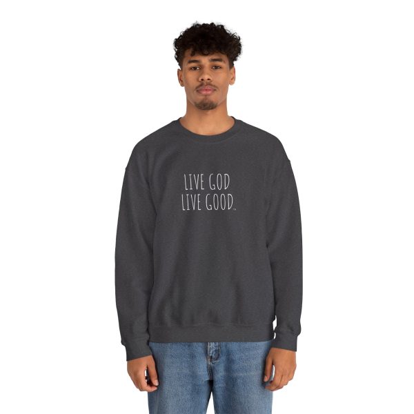 Unisex Heavy Blend Crewneck Sweatshirt LIVE GOD LIVE GOOD TM - Image 5