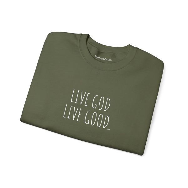 Unisex Heavy Blend Crewneck Sweatshirt LIVE GOD LIVE GOOD TM - Image 9