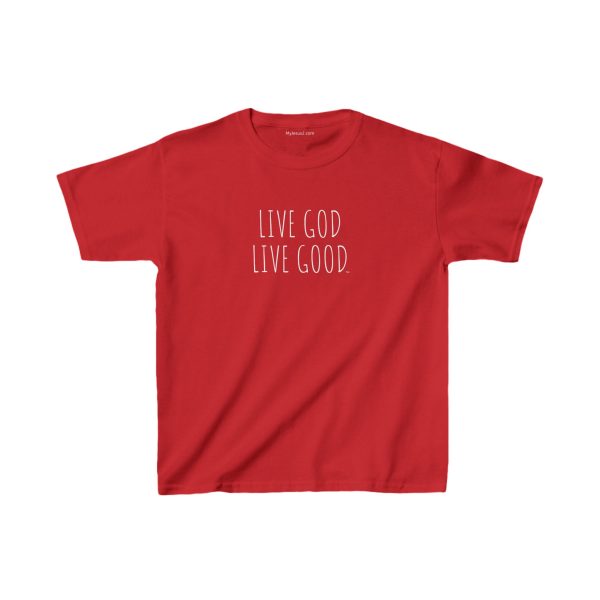 LIVE GOD LIVE GOOD Kids Heavy Cotton Tee White Letters TM - Image 17