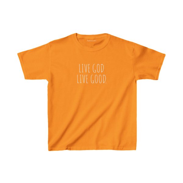 LIVE GOD LIVE GOOD Kids Heavy Cotton Tee White Letters TM - Image 5