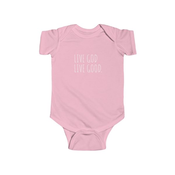 Infant Fine Jersey Bodysuit LIVE GOD LIVE GOOD White Letters TM - Image 11