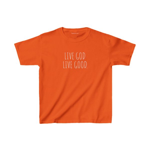 LIVE GOD LIVE GOOD Kids Heavy Cotton Tee White Letters TM - Image 7