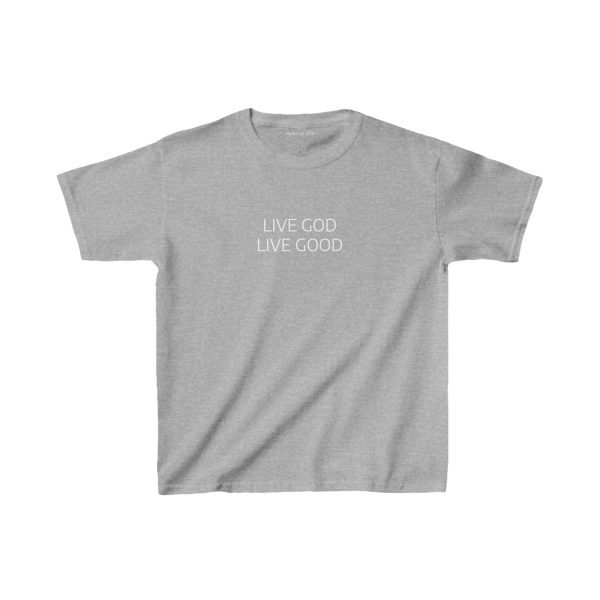 LIVE GOD LIVE GOOD Kids Heavy Cotton Tee White Letters TM - Image 11