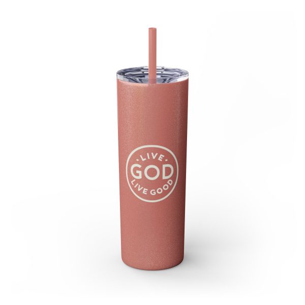 Cup Skinny Tumbler with Straw, 20oz LIVE GOD LIVE GOOD TM - Image 9