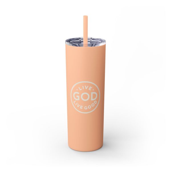 Cup Skinny Tumbler with Straw, 20oz LIVE GOD LIVE GOOD TM - Image 17