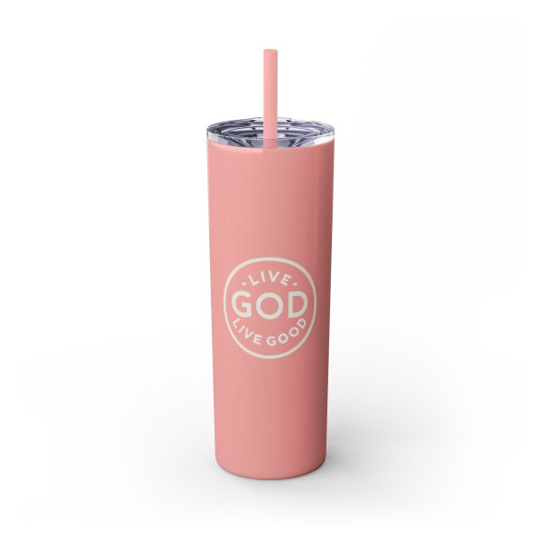 Cup Skinny Tumbler with Straw, 20oz LIVE GOD LIVE GOOD TM - Image 5