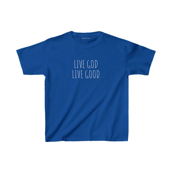 LIVE GOD LIVE GOOD Kids Heavy Cotton Tee White Letters TM - Image 11