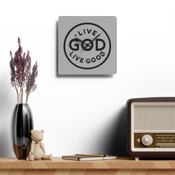 Acrylic Wall Clock LIVE GOD LIVE GOOD TM