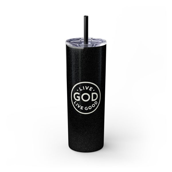 Cup Skinny Tumbler with Straw, 20oz LIVE GOD LIVE GOOD TM - Image 13