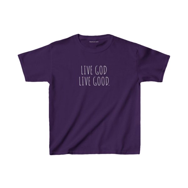 LIVE GOD LIVE GOOD Kids Heavy Cotton Tee White Letters TM - Image 15