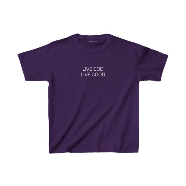 LIVE GOD LIVE GOOD Kids Heavy Cotton Tee White Letters TM - Image 15