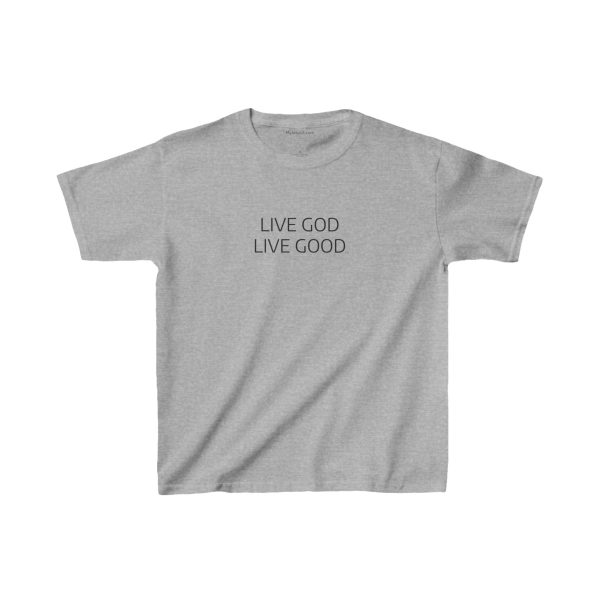 LIVE GOD LIVE GOOD Kids Heavy Cotton Tee Black Letters TM - Image 15