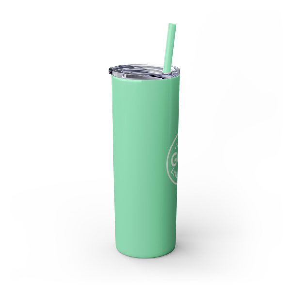 Cup Skinny Tumbler with Straw, 20oz LIVE GOD LIVE GOOD TM - Image 34